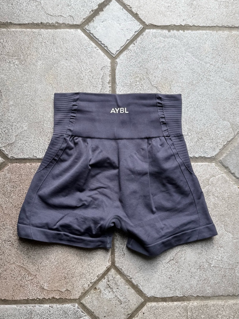 AYBL High-Waist Shorts in Charcoal Gray